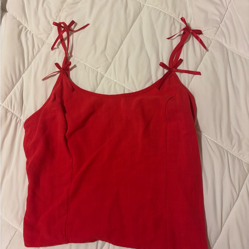 Sienna Sky Red Camisole with Bow Straps